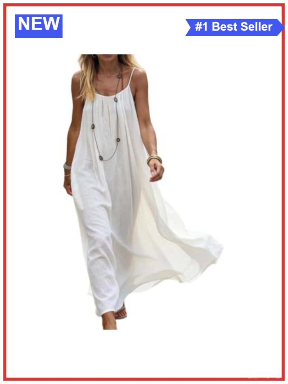 Backless Cami Dress Sleeveless Loose House Dress Adjustable Spaghetti Strap
